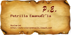 Petrilla Emanuéla névjegykártya